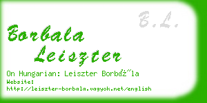 borbala leiszter business card